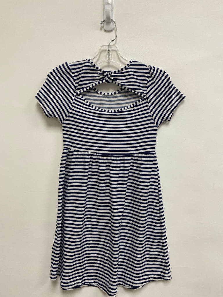 SIZE 7 White Navy Stripe Girl&