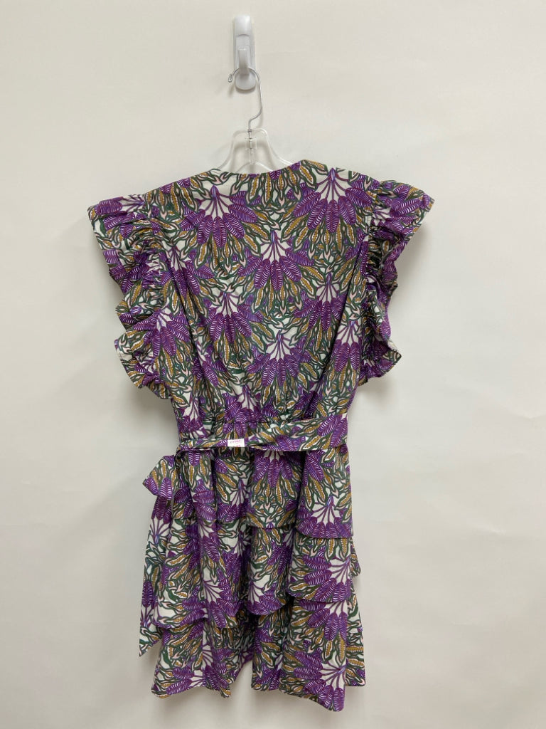 Marie Oliver Size M Purple Green Lace Tiered Ladies Dress