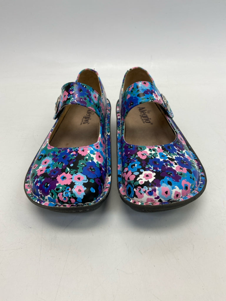 Alegria  Size 36 Blue Green/Multi Flower(s) Flats