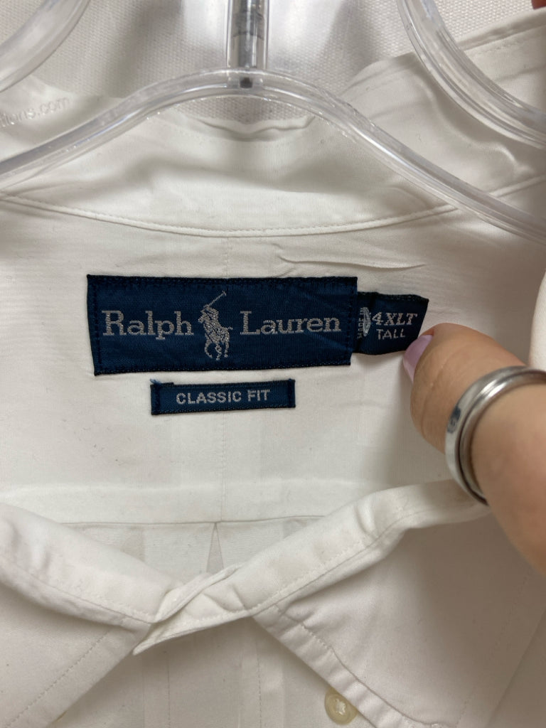 Ralph Lauren Size 4X White Button Up Men&