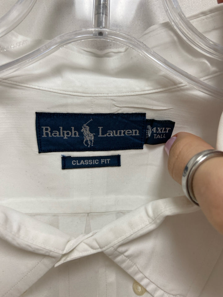 Ralph Lauren Size 4X White Button Up Men&