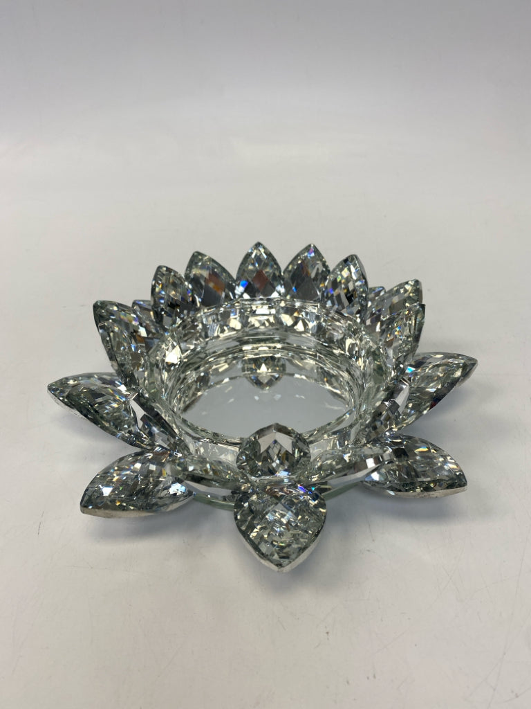 Clear Silver Mirrored Candleholder(s)