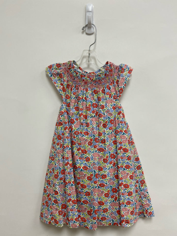 Baby Boden SIZE 3/4 White Coral/Blue Floral Sleeveless Girl&
