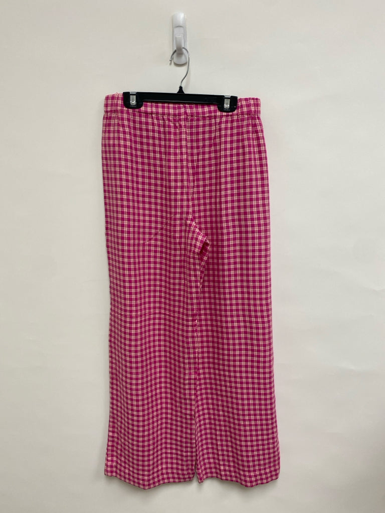 NWT J Crew Size XS Hot Pink Cream/Orange Plaid Ladies Pajama Pant