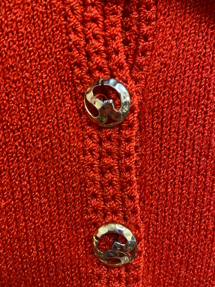 ST. JOHN Size S Orange Cardigan Ladies Sweater