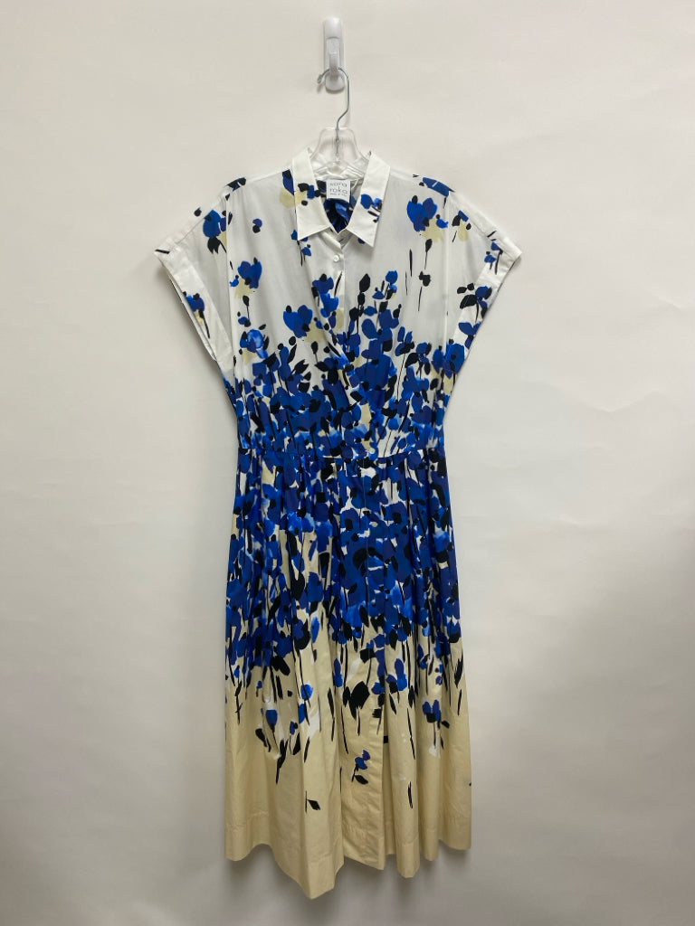 Size L White/Blue Black/Cream Floral Ladies Dress