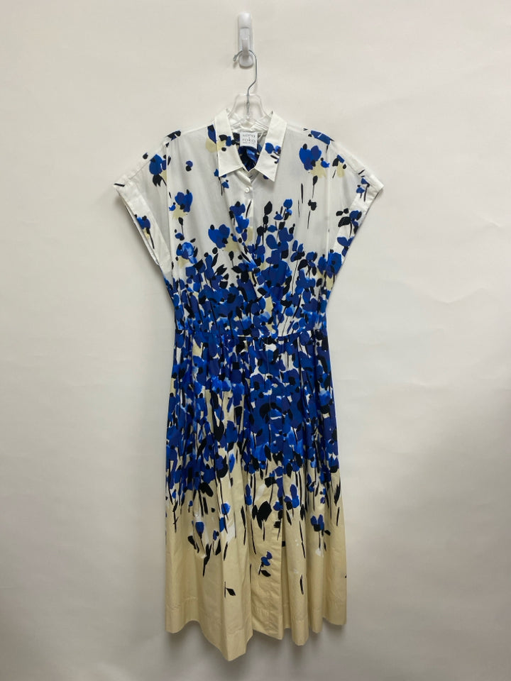 Size L White/Blue Black/Cream Floral Ladies Dress