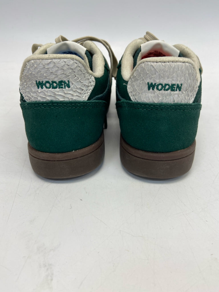 EU Shoe Size 36 US Shoe Size 5 Green Cream Lace-up Sneakers