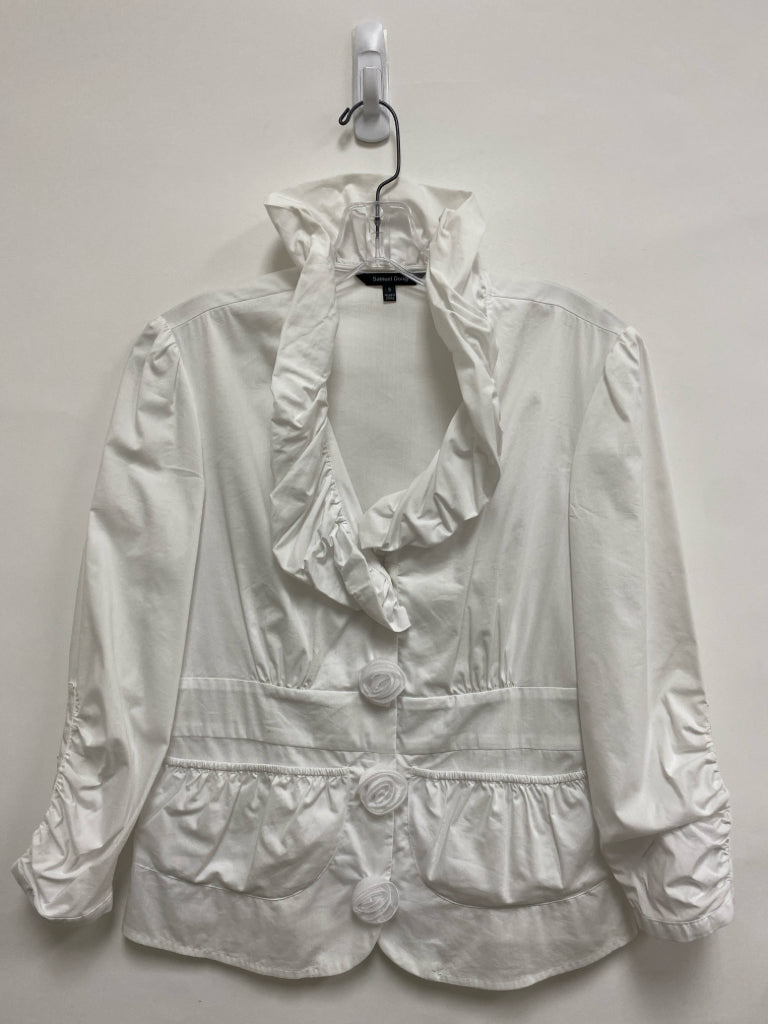 SAMUEL DONG Size S White Rosettes Ladies Jacket