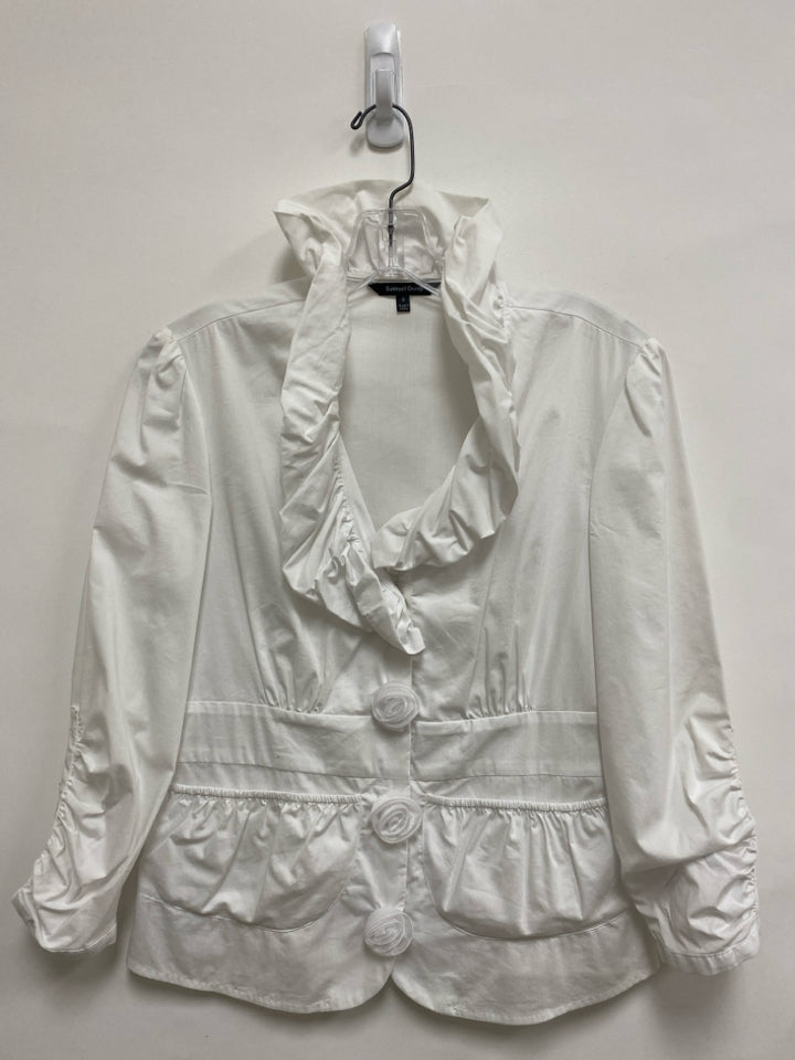 SAMUEL DONG Size S White Rosettes Ladies Jacket
