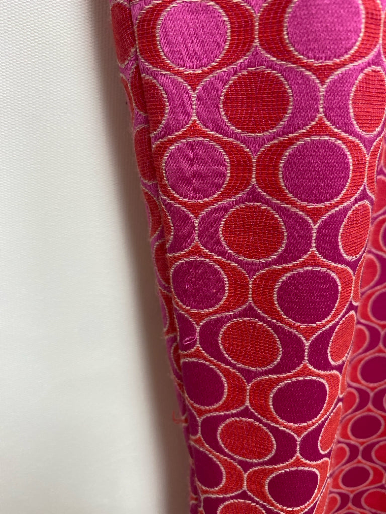 Trina Turk Size 6 Coral Magenta Iridescent Ladies Pants