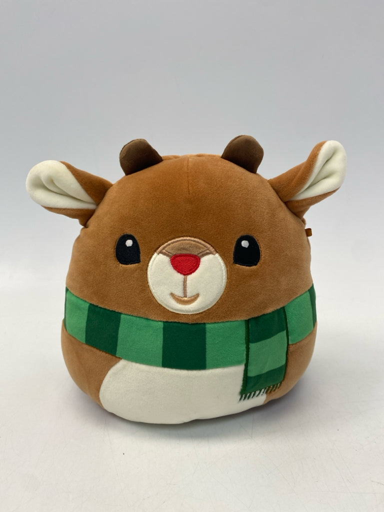 Squishmallows Brown Green/Cream Reindeer Stuffed Animal