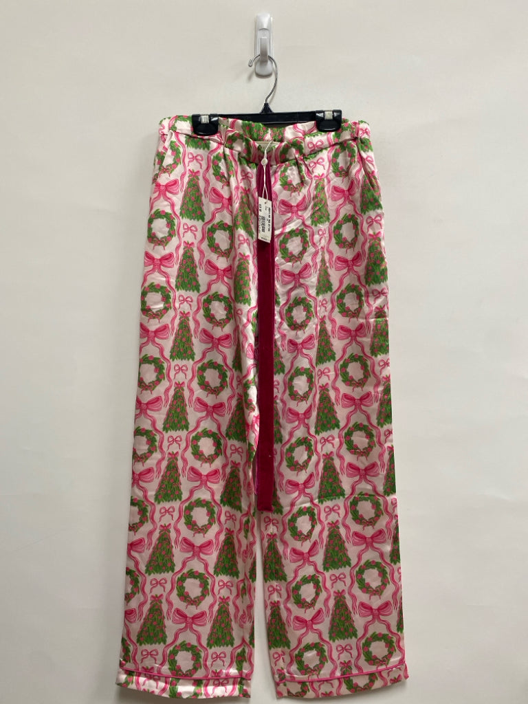 NWT Simply Southern Size L Pink/Green Christmas Ladies Pajama Pant