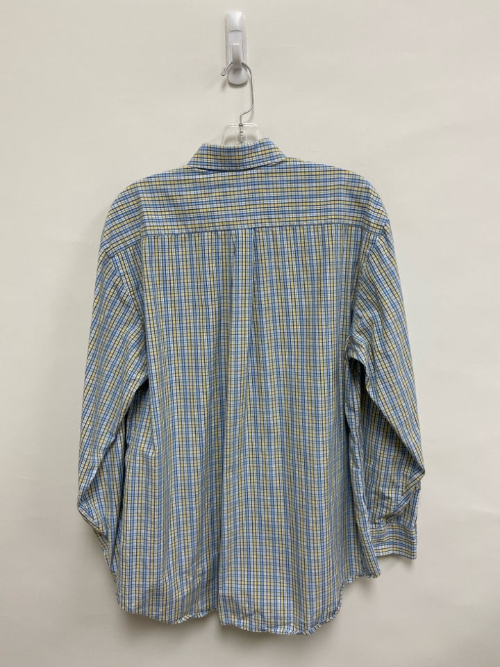 Vineyard Vines Size M White/Yellow Blue Plaid Men&