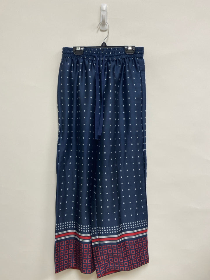J Crew Size 2 Navy White/Red Squares Pull-on Ladies Pants