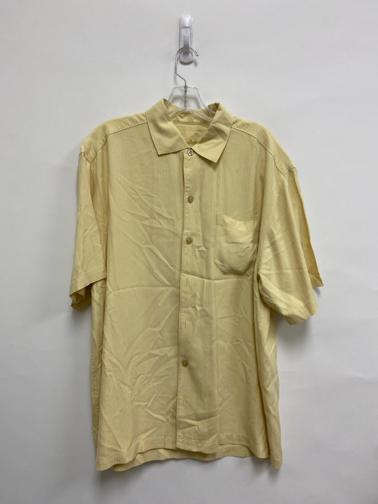 Tommy Bahama Size L Yellow Button Up Silk Men&