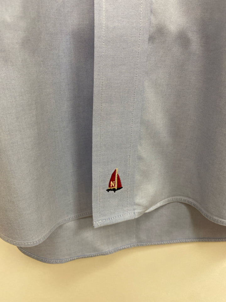 Nordstrom Size 15.5 Powder Blue Button Up Men&