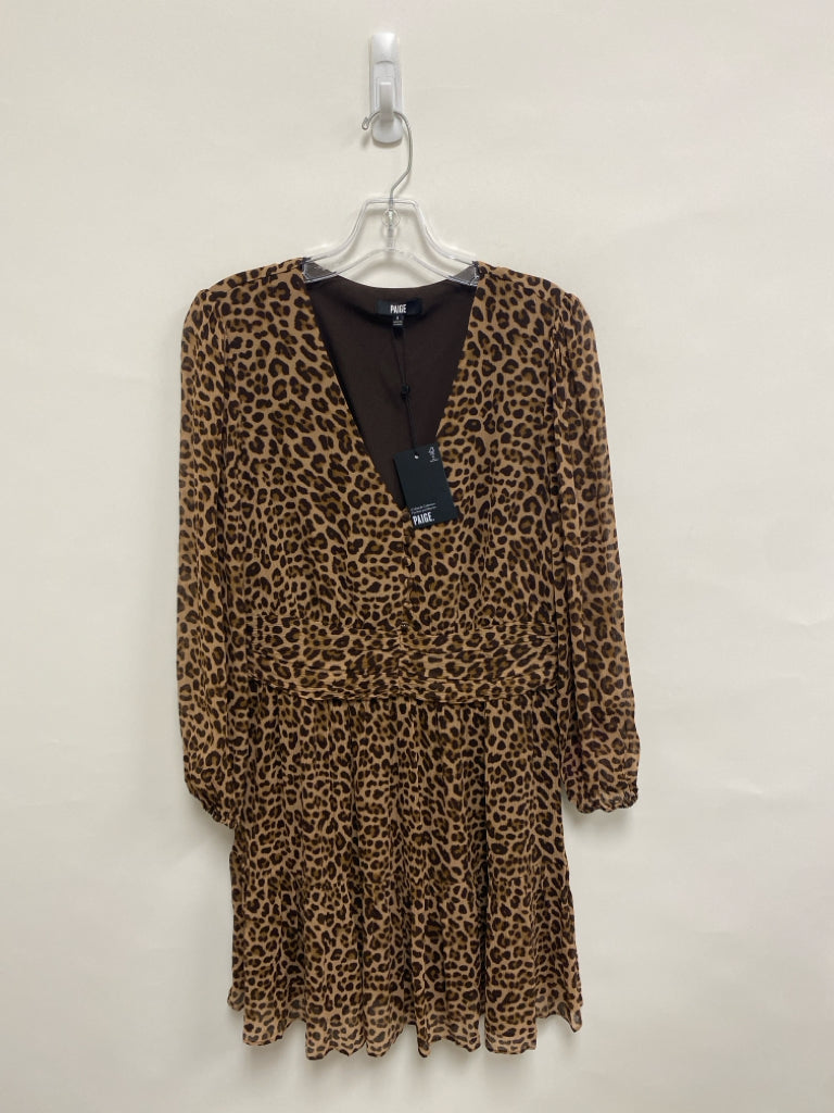 NWT Paige Size 8 Tan Brown Animal Print Ladies Dress