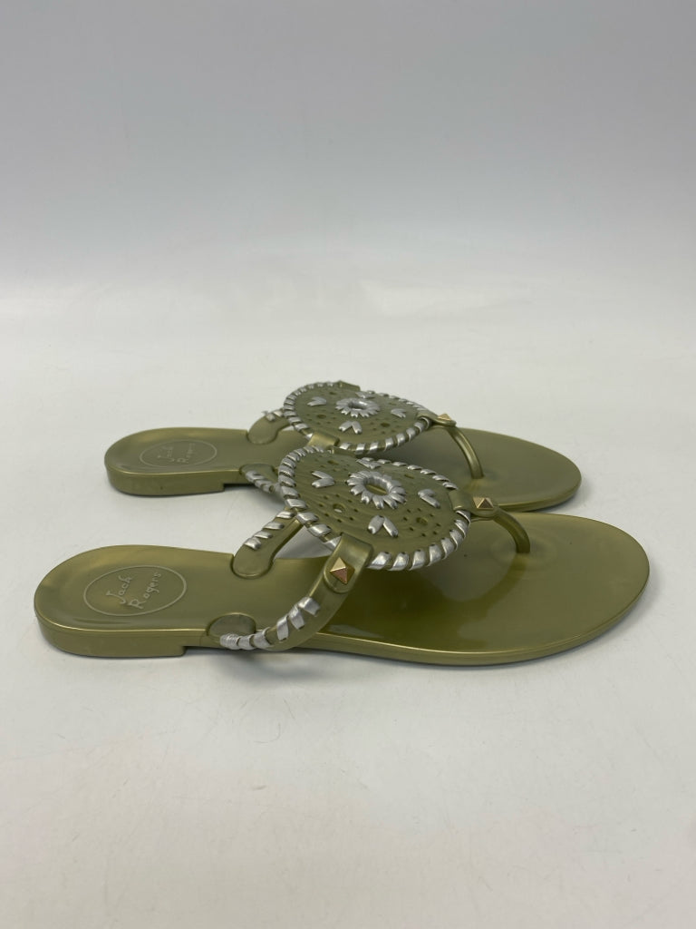 Jack Rogers  Size 8 Lime Green Silver Sandals
