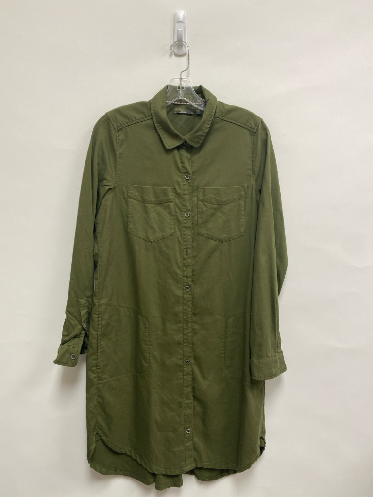 PrAna Size L Olive Green Button Down Ladies Dress