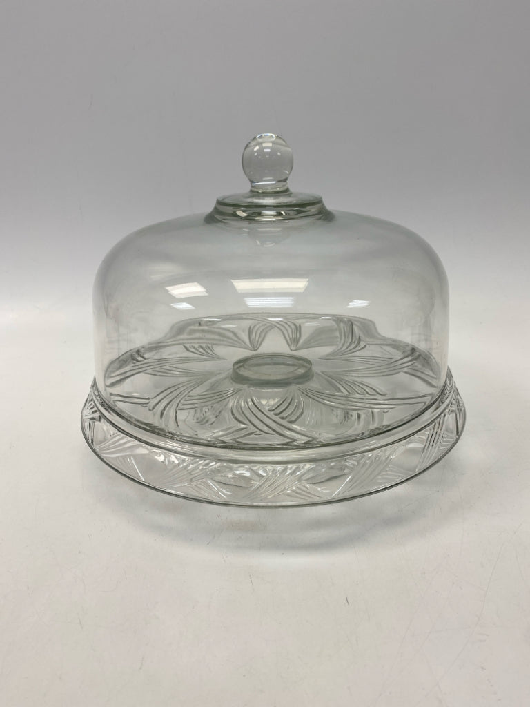 Anchor Hocking Clear Reversible Glass Cake Plate/Stand