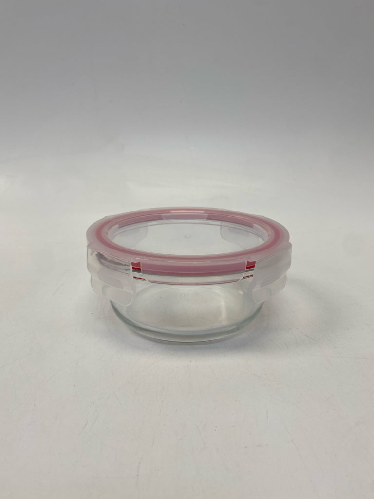 Clear Red Glass Storage Container