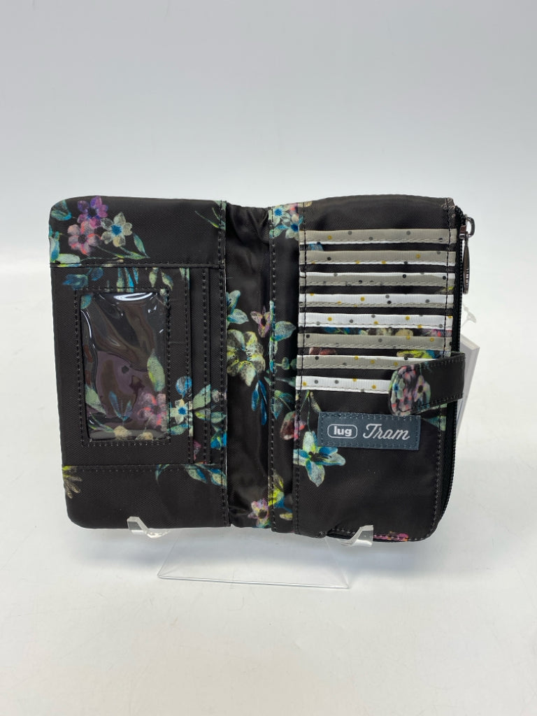 NWT Lug Black Multi-Color Flower(s) Wallet