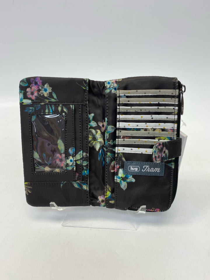 NWT Lug Black Multi-Color Flower(s) Wallet