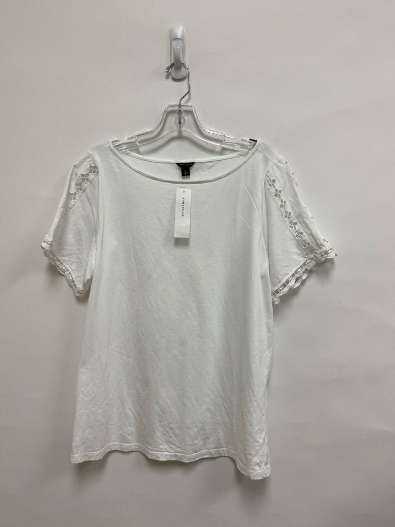 NWT Ann Taylor Size L White Cut-Out Ladies Top