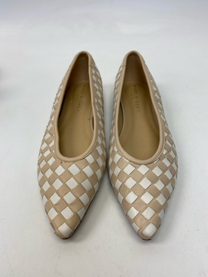 Marc Fisher  Size 8 Nude White Checkered Flats