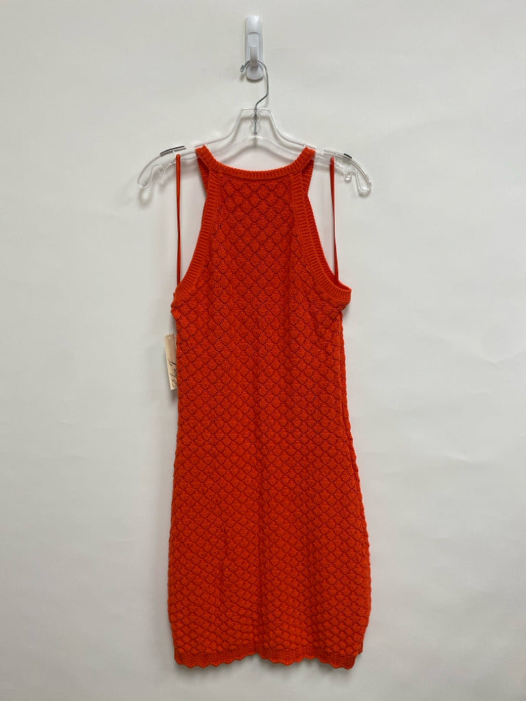 NWT Eliza J Size L Orange Tank Crochet Ladies Dress