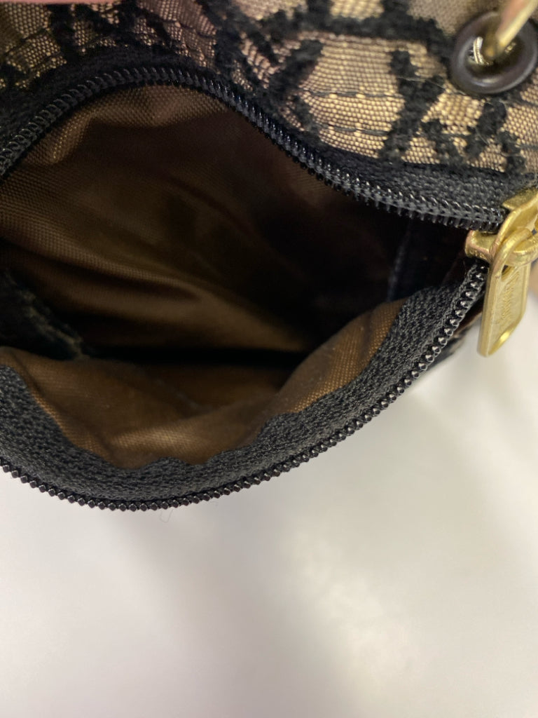 Brown Black Fabric Crossbody