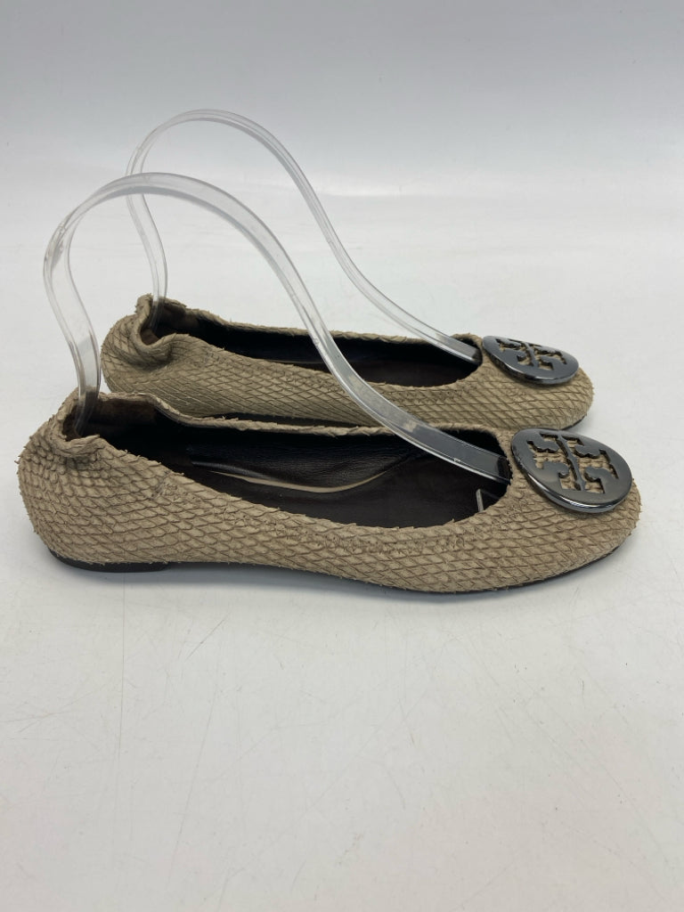 Tory Burch  Size 6.5 Brown Embossed Flats