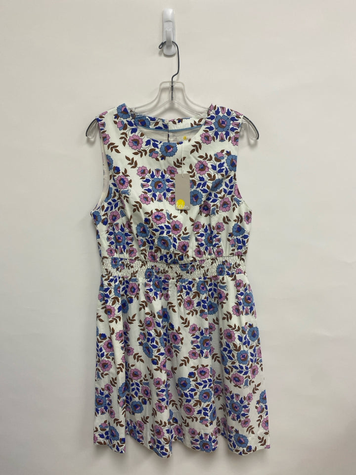 NWT Boden Size 10 White Purple/Blue Floral Sleeveless Ladies Dress