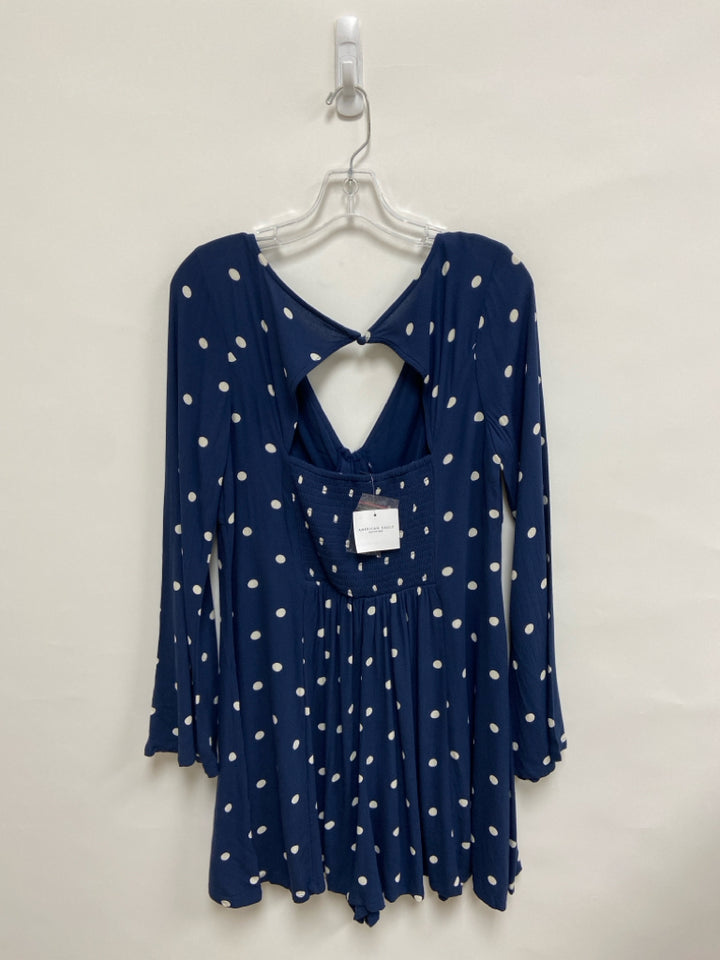 NWT American Eagle Size M Navy White Polka Dot Ladies Dress