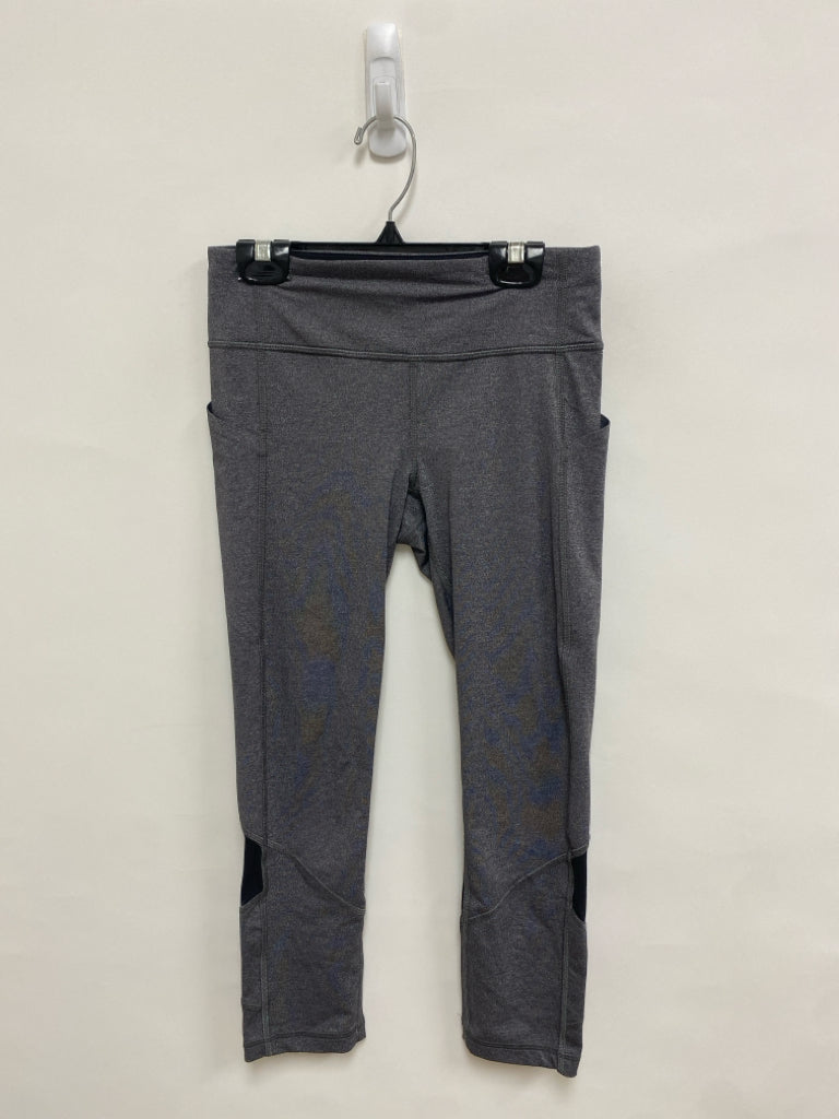 Lululemon Size 4 Gray Black Mesh Cropped Athletic Leggings