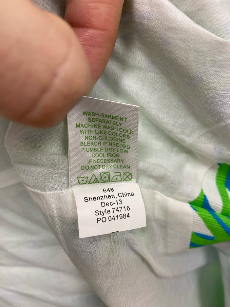 LILLY PULITZER Size 00 Blue/White Lime Green Maxi Ladies Dress