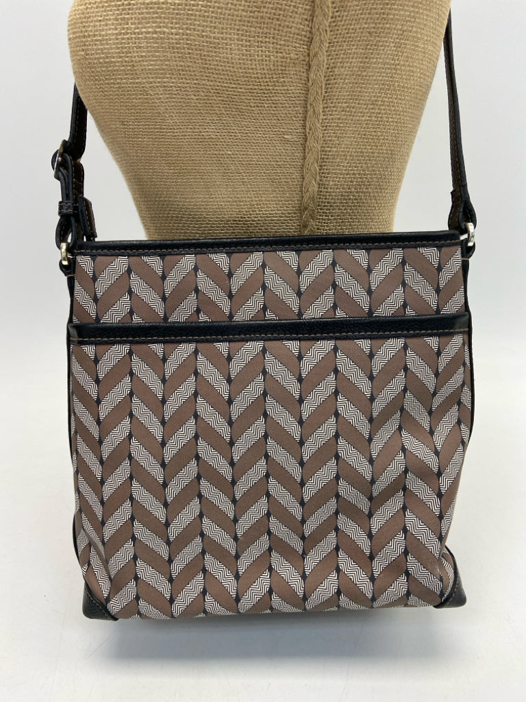 Brighton Brown/Cream Black Print Crossbody