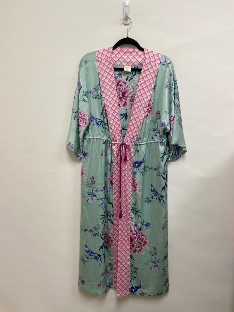 Soma Size S Aqua/Pink Blue Flowers Ladies Robe