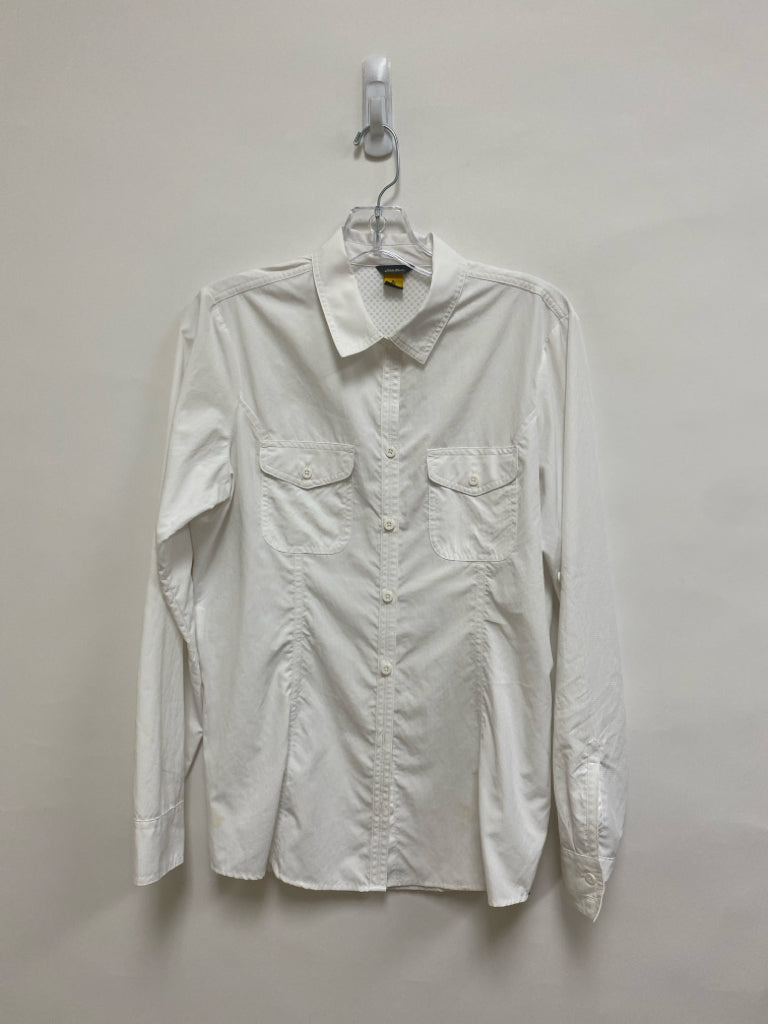Eddie Bauer Size M White Button Up Ladies Top
