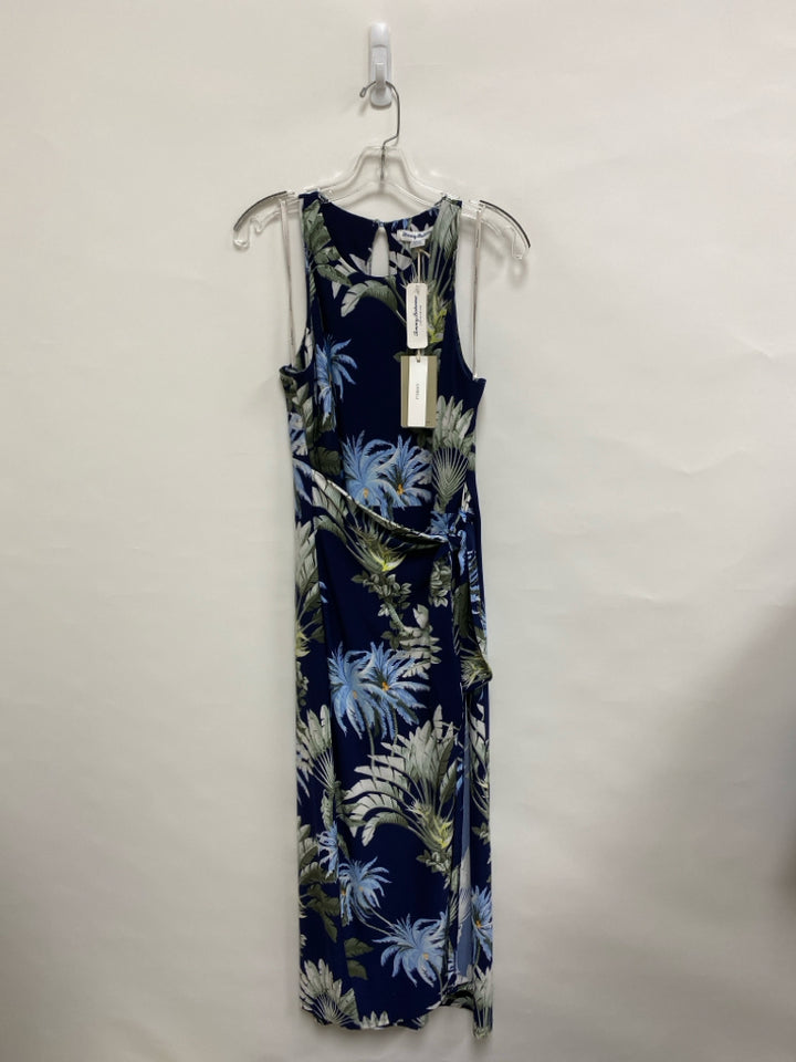 NWT Tommy Bahama Size M Navy Green/White Leaves Sleeveless Ladies Dress