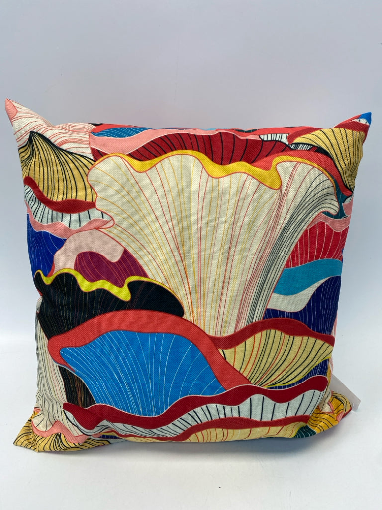 Red Multi Color Waves Pillow