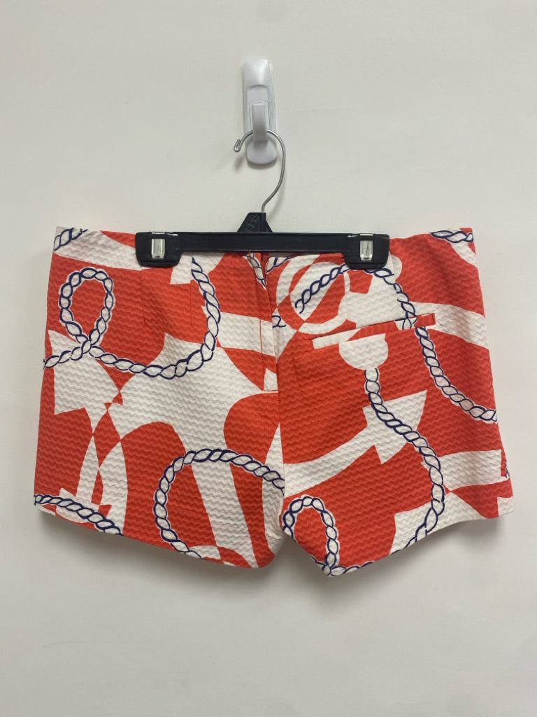 LILLY PULITZER Size 4 Coral/White Navy Ropes Ladies Shorts