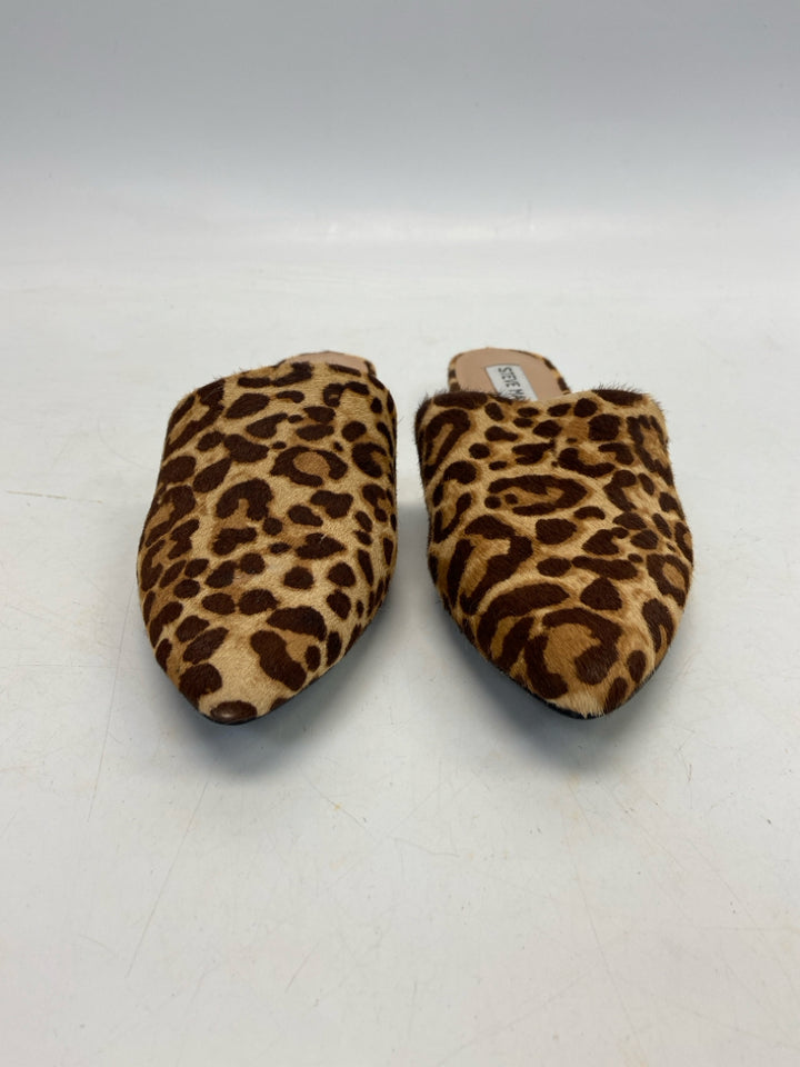Steve Madden  Size 6.5 Brown Tan Animal Print Fur Flats