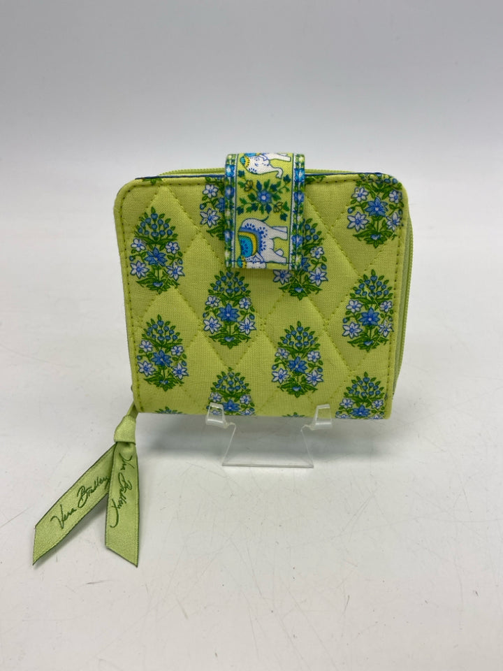 Vera Bradley Lime Green Blue/Wht Floral Wallet