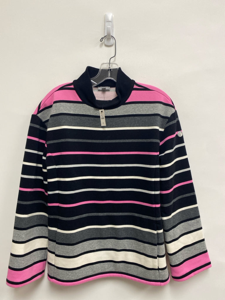 NWT Talbots Size XS Pink Black/Gray Striped Ladies Top