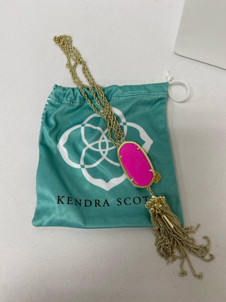 Kendra Scott Magenta Tassels Necklace