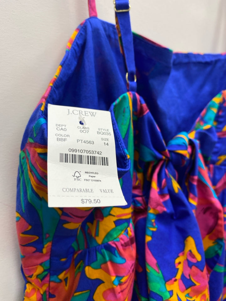 NWT J Crew Size 14 Periwinkle Fuchsia/Multi Floral Tank Ladies Top