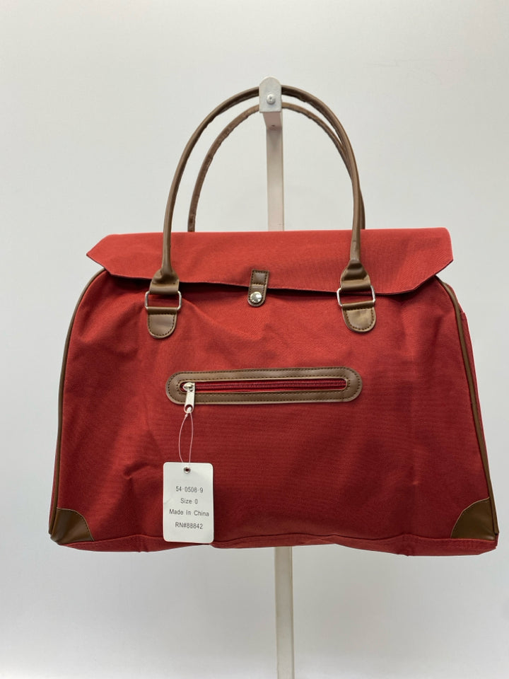 NWT Red Brown Duffle Bag