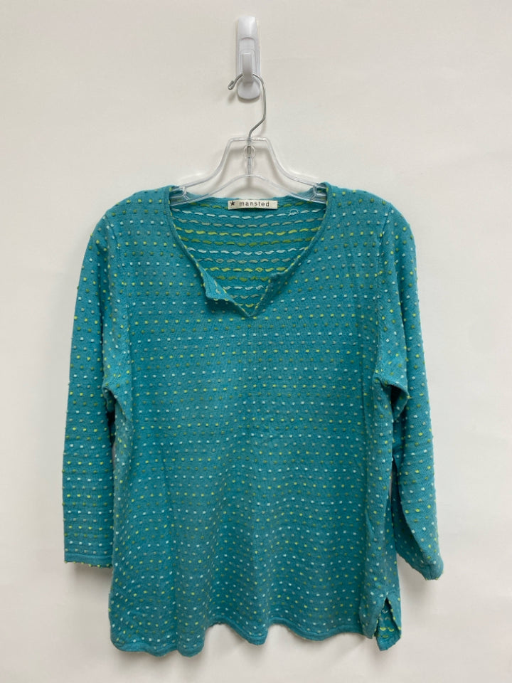 Size L Aqua Green Dots Ladies Sweater
